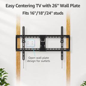 EconoMe UL Listed TV Wall Mount, Tilting TV Mount Bracket for Most 37-75 Inch Flat Screen/Curved TV Low Profile Wall Mount Saving Space Max VESA 600x400mm Hold up to 99 lbs Fit 16" 18" 24" Stud