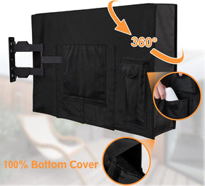 Freelift Outdoor TV Cover 41-43 Inches, Weatherproof TV Cover 600D Thick Fabric for Outside TVs with Remote Control Pocket, Waterproof and Dustproof TV Screen Protectors