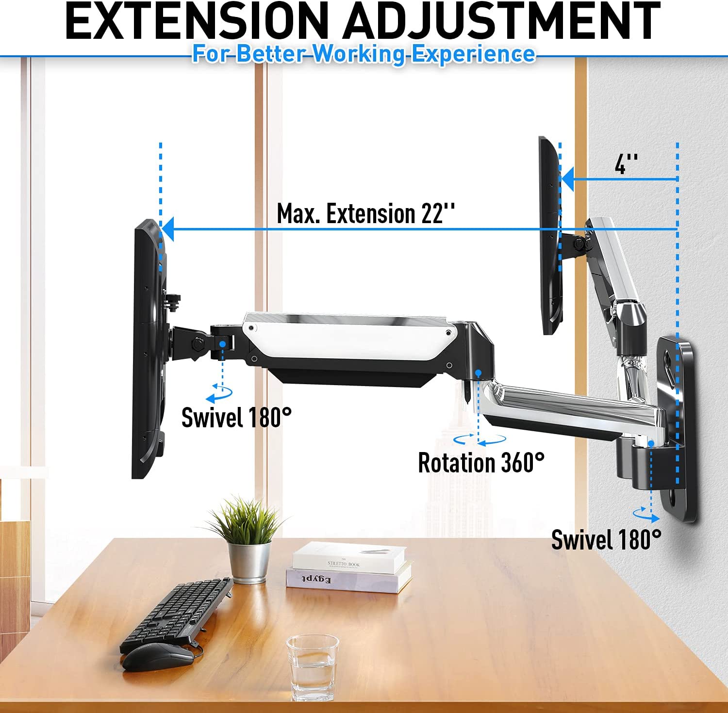 Dual Monitor Wall Mount for Max 32'' Monitors MUA2002