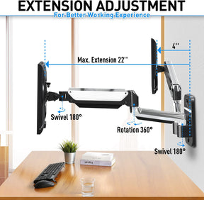 Dual Monitor Wall Mount for Max 32'' Monitors MUA2002