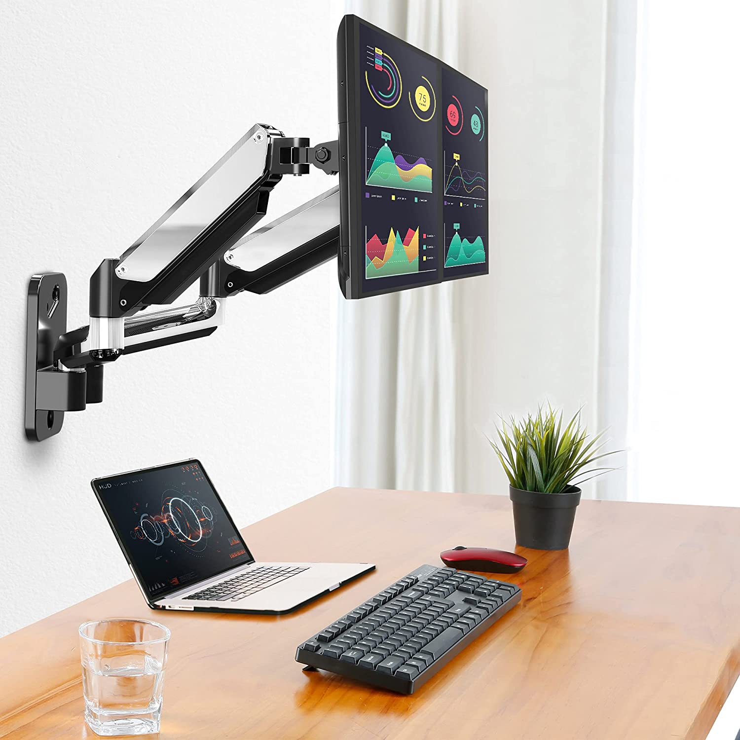 Dual Monitor Wall Mount for Max 32'' Monitors MUA2002