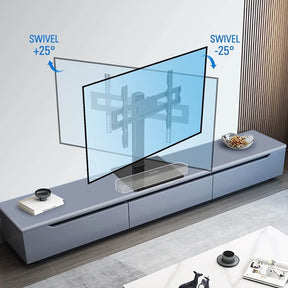 EconoMe Universal TV Stand, Table Top TV Stands for 37 to 65, 70, 75 Inch Flat Screen TVs, Height Adjustable, Tilt, Swivel TV Mount with Tempered Glass Base Hold up to 88lbs, Max VESA 600x400mm
