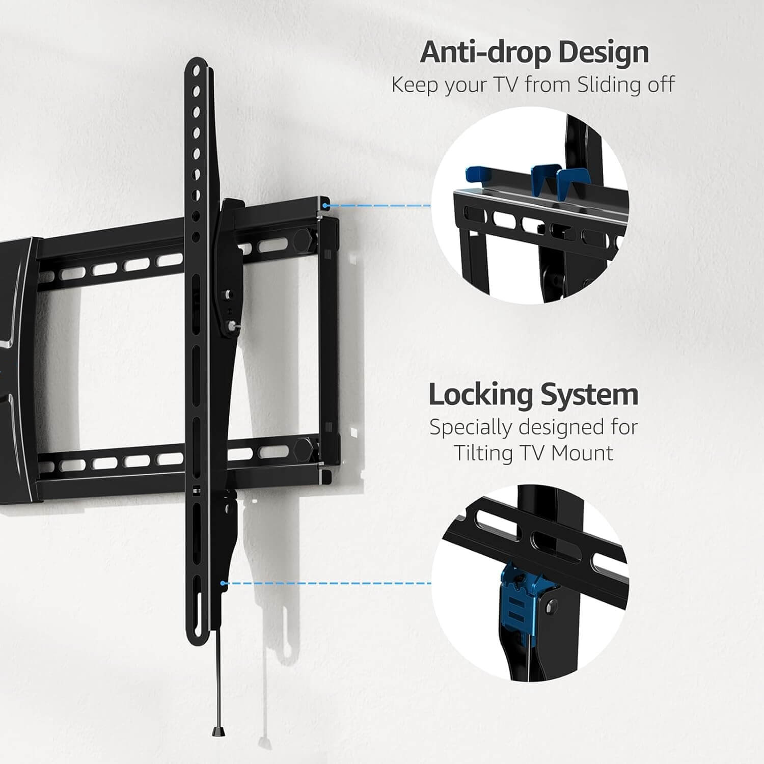 EconoMe UL Listed TV Wall Mount, Tilting TV Mount Bracket for Most 37-75 Inch Flat Screen/Curved TV Low Profile Wall Mount Saving Space Max VESA 600x400mm Hold up to 99 lbs Fit 16" 18" 24" Stud