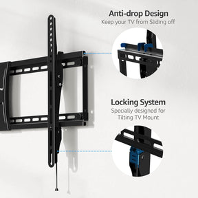 EconoMe UL Listed TV Wall Mount, Tilting TV Mount Bracket for Most 37-75 Inch Flat Screen/Curved TV Low Profile Wall Mount Saving Space Max VESA 600x400mm Hold up to 99 lbs Fit 16" 18" 24" Stud