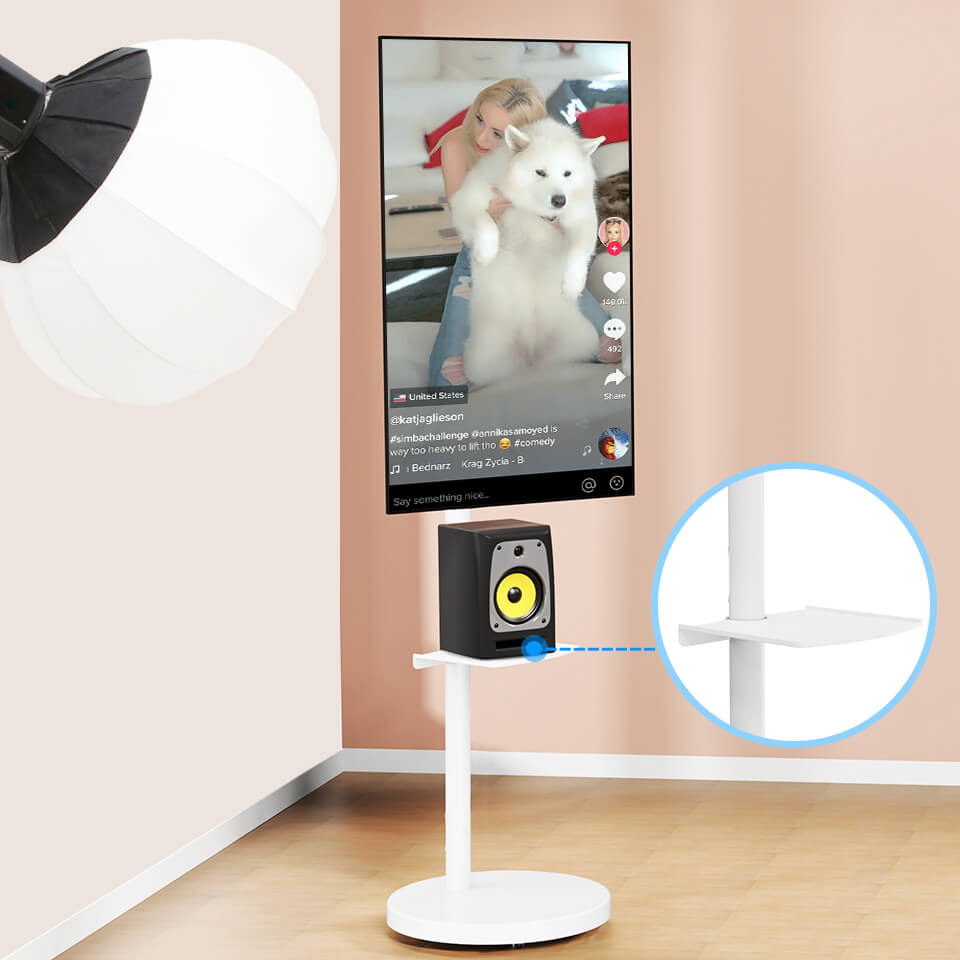 Monitor Floor Stand Hold Up To 15kg/33lbs TV Mount Cart MUT1101W