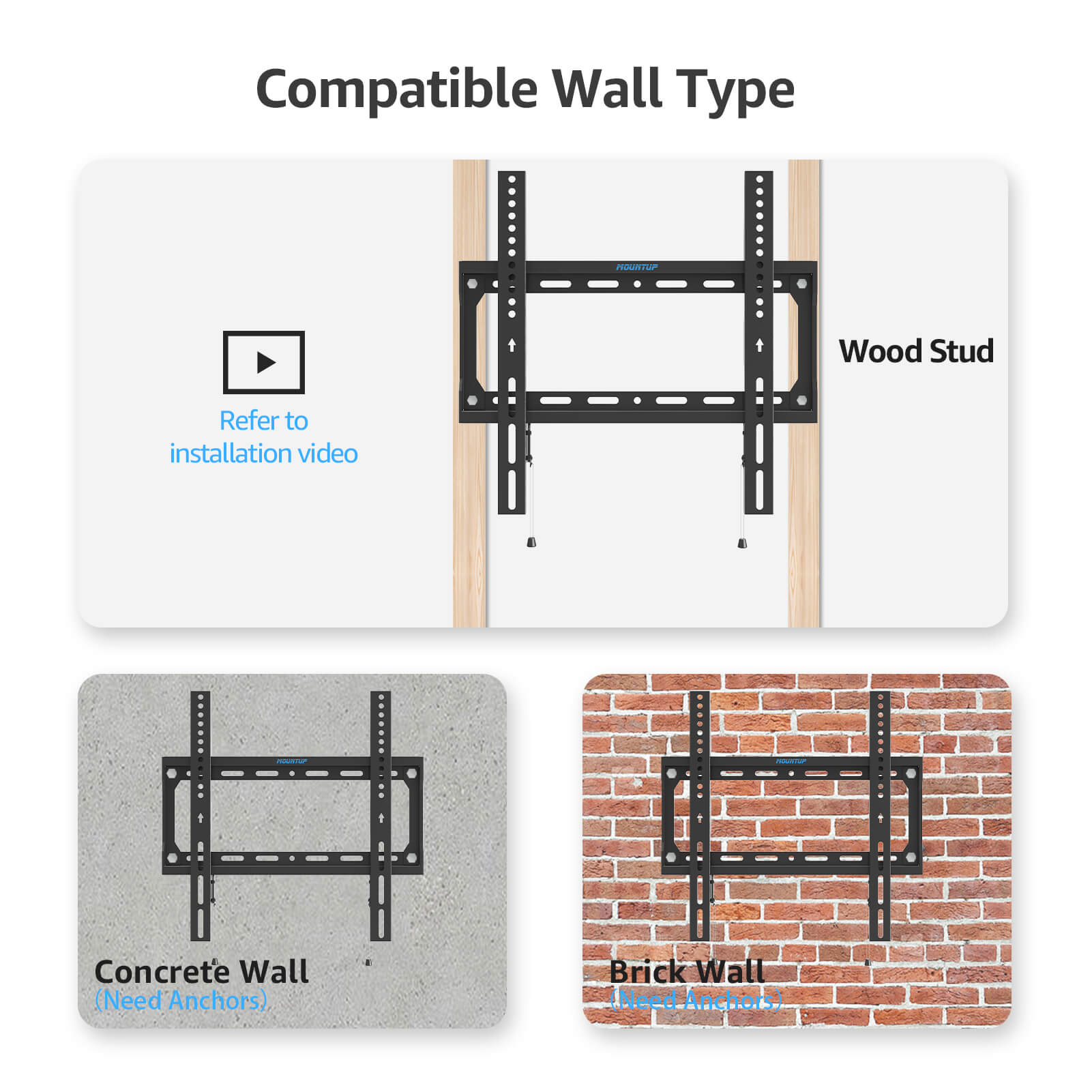 Fixed TV Wall Mount for 26''-60" TVs MUT0077-F