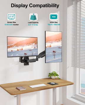 Dual Monitor Wall Mount for 13"- 32" Monitors MUA2008