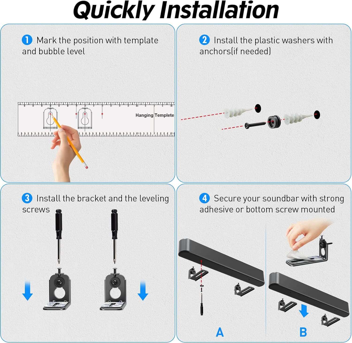 Universal Soundbar Wall Mount MUS-9101B