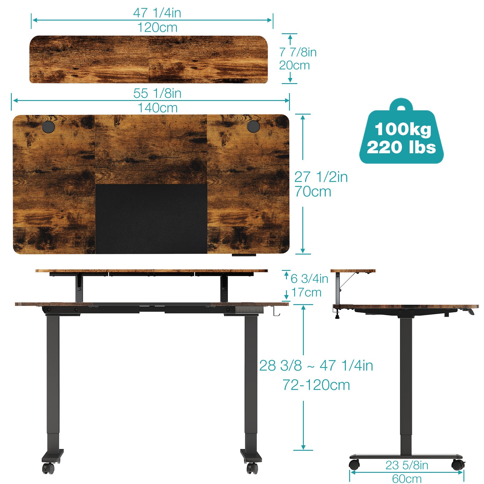 Dual Motor Electric Standing Desk 2-Tier Height Adjustable Stand Up Desk MUD2124