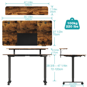 Dual Motor Electric Standing Desk 2-Tier Height Adjustable Stand Up Desk MUD2124
