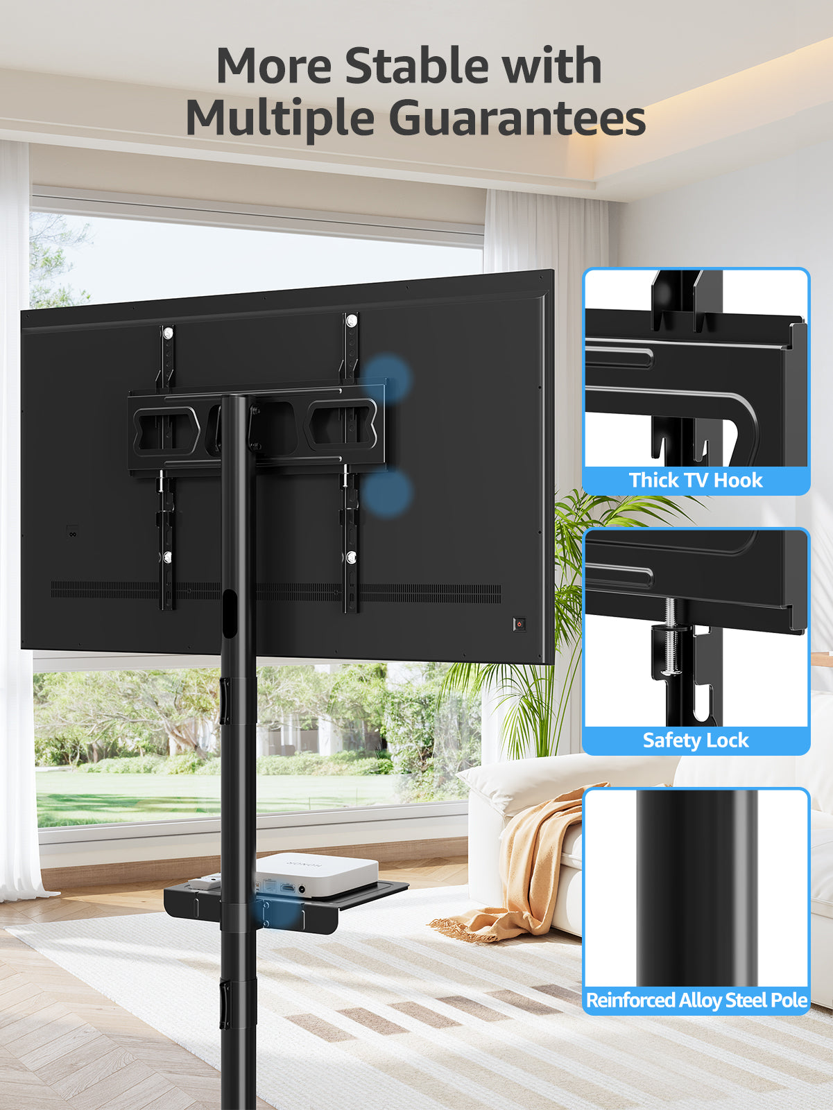Mobile TV Cart Monitor Floor Stand for 14''-55'' TVs MUT1117