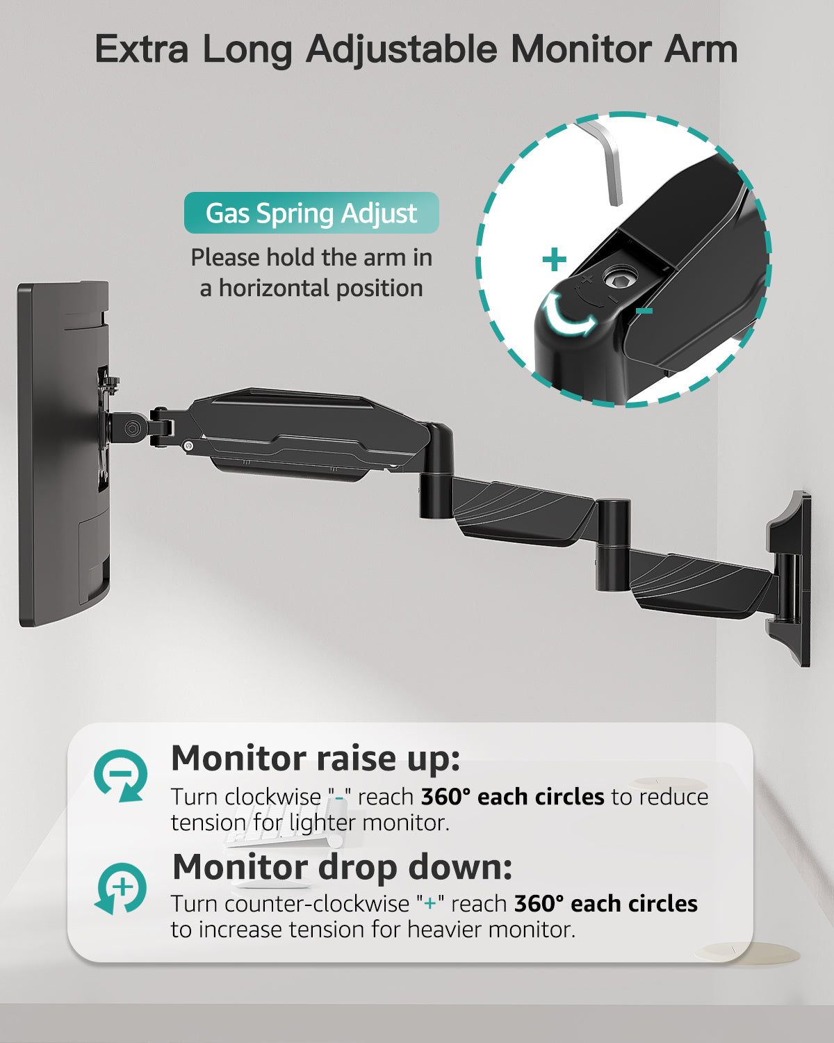 Rotate Swivel Computer Monitor Wall Mount for 13-32 Inch Monitors MUA2013-PR