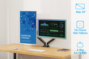 Freelift Pro Dual Monitor Desk Mount for 13''-34'' Monitors MUA8012B