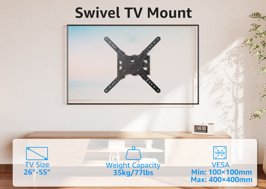 TV Mount Full Motion Flat Wall Mount Brackets 20-55 Inch E400