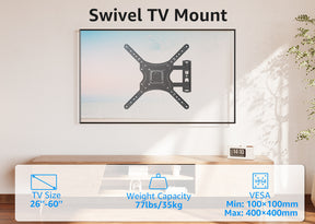 TV Mount Wall Swivel Bracket Max VESA 400*400mm Base for 26-60 Inch E470