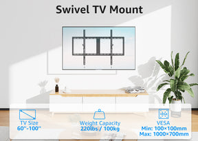 Tilting TV Bracket Wall Heavy Duty TV Holder Mount for 60-100inch MUT0090-K