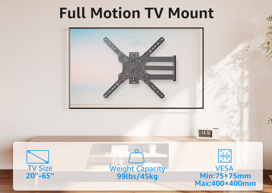 Swivel TV Mount Wall TV Rack Long Arm Alloy Steel for 20-65 Inch V310