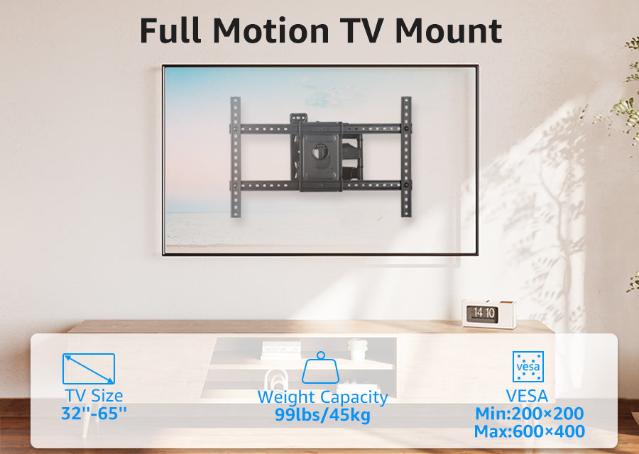 Full Motion Swivel TV Wall Mount for 32"-65" TVs MUT0135
