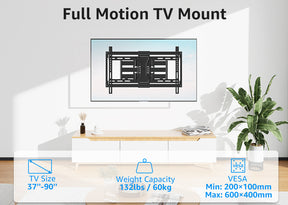 TV Mount Wall Full Motion Bracket  Hold up to 60kg/132lbs 37-90 Inch S640-24