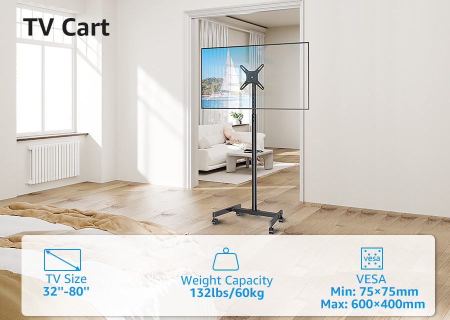 Height Adjustable Display Floor TV Stand Cart for 13''-42'' TVs MUT1119-S