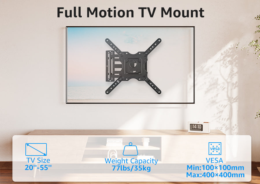 Full Motion Tv Mount Wall Bracket Long Arm for 20-55 Inch  V540
