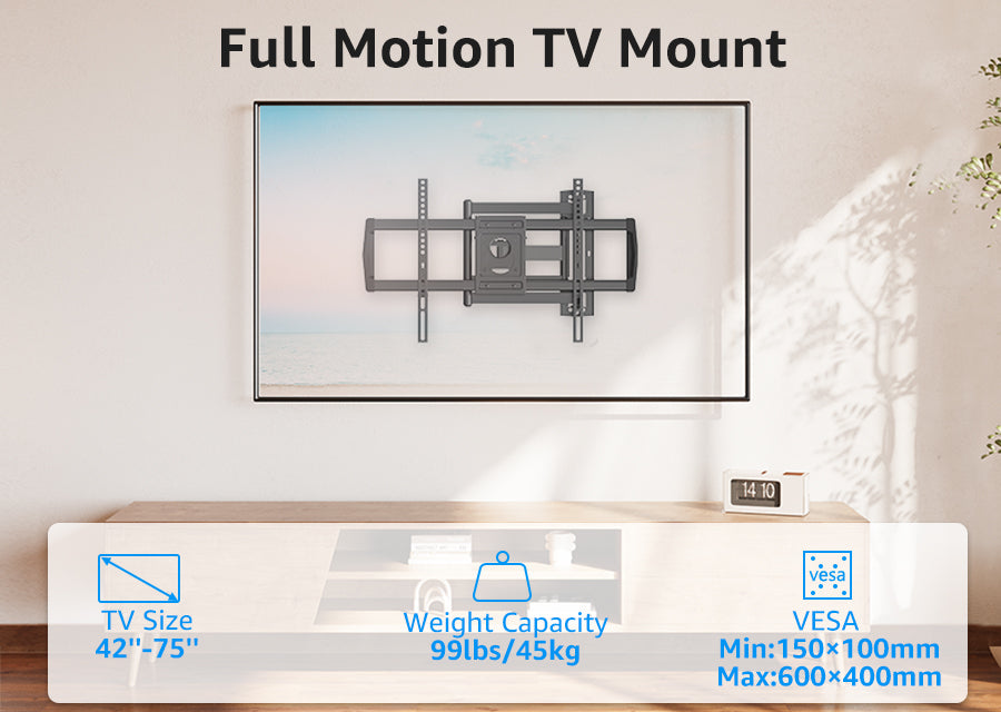 Full Motion TV Mount Wall Bracket for 42-75 Inch V531