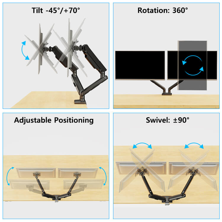 Freelift Pro Dual Monitor Desk Mount for 13''-34'' Monitors MUA8012B
