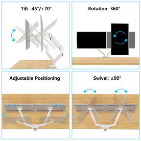 Freelift Dual Monitor Desk Mount for 13'' to 34'' Monitors MUA8014W