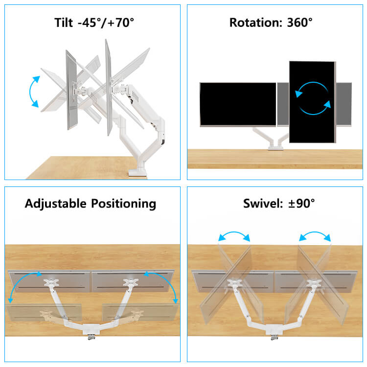 Freelift Dual Monitor Desk Mount for 13'' to 34'' Monitors MUA8014W