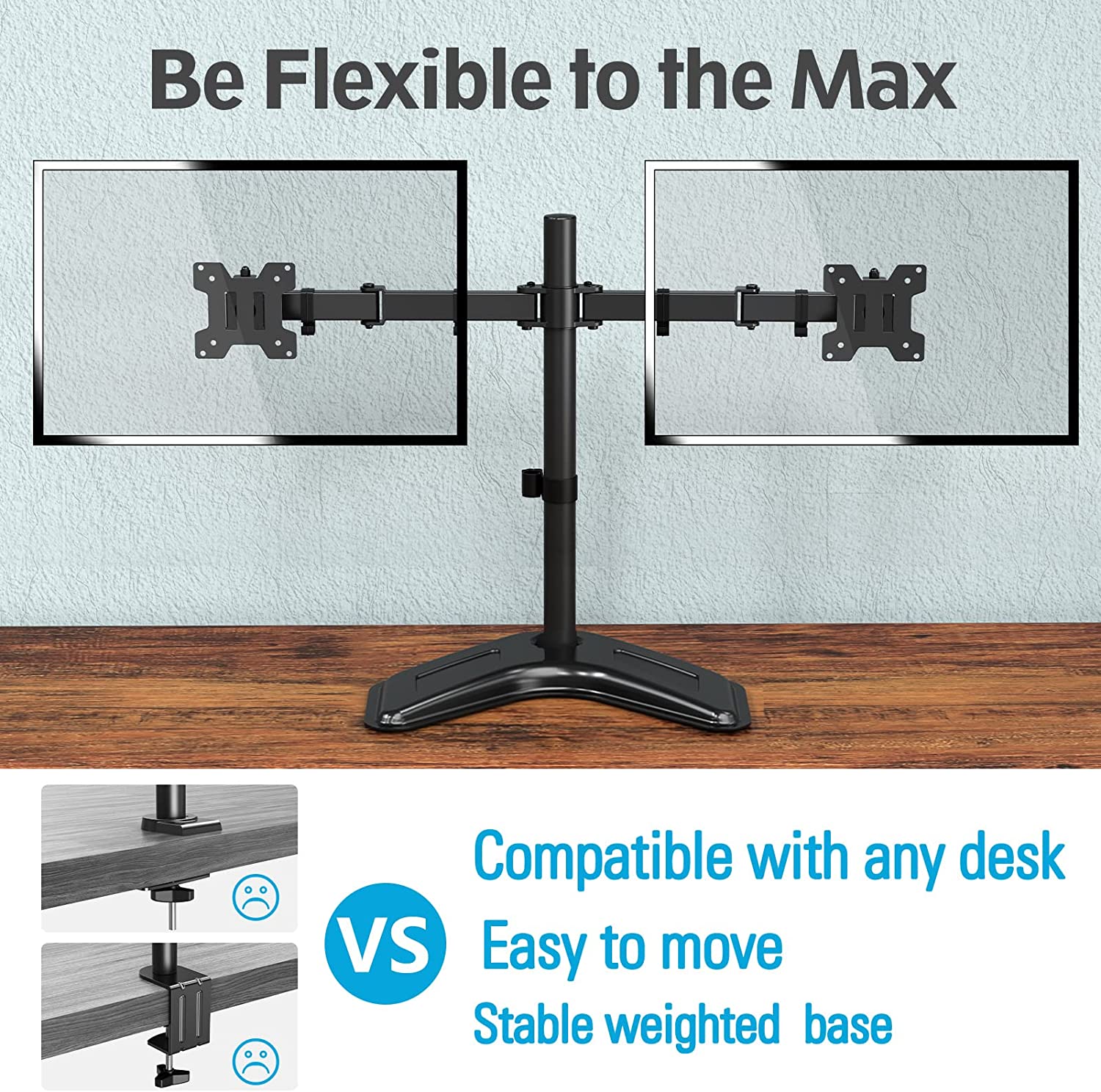 Dual Monitor Desk Stand for 13''-27’’ Monitors MUA1004
