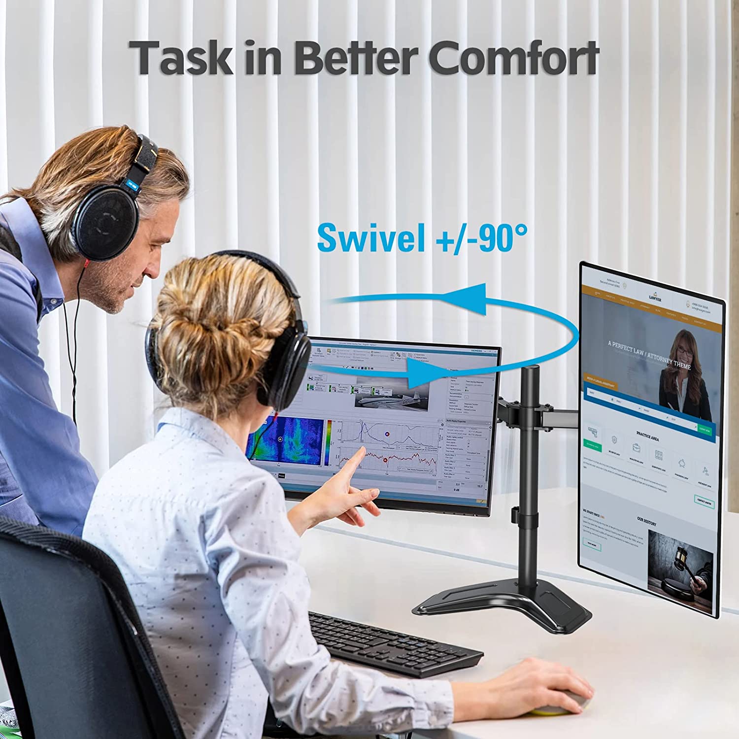 Dual Monitor Desk Stand for 13''-27’’ Monitors MUA1004