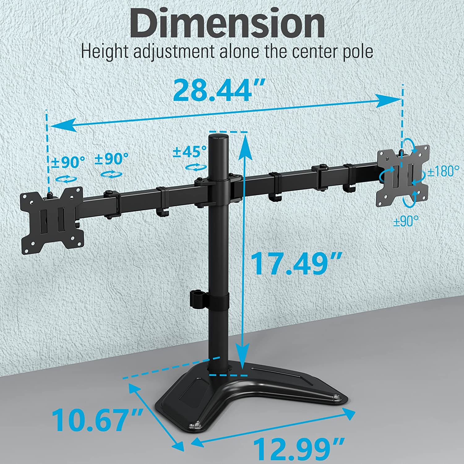Dual Monitor Desk Stand for 13''-27’’ Monitors MUA1004