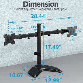 Dual Monitor Desk Stand for 13''-27’’ Monitors MUA1004