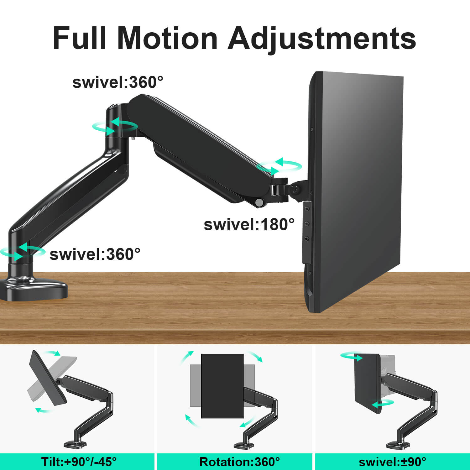 Single Monitor Desk Mount for 13''-32'' Monitors MUA0004
