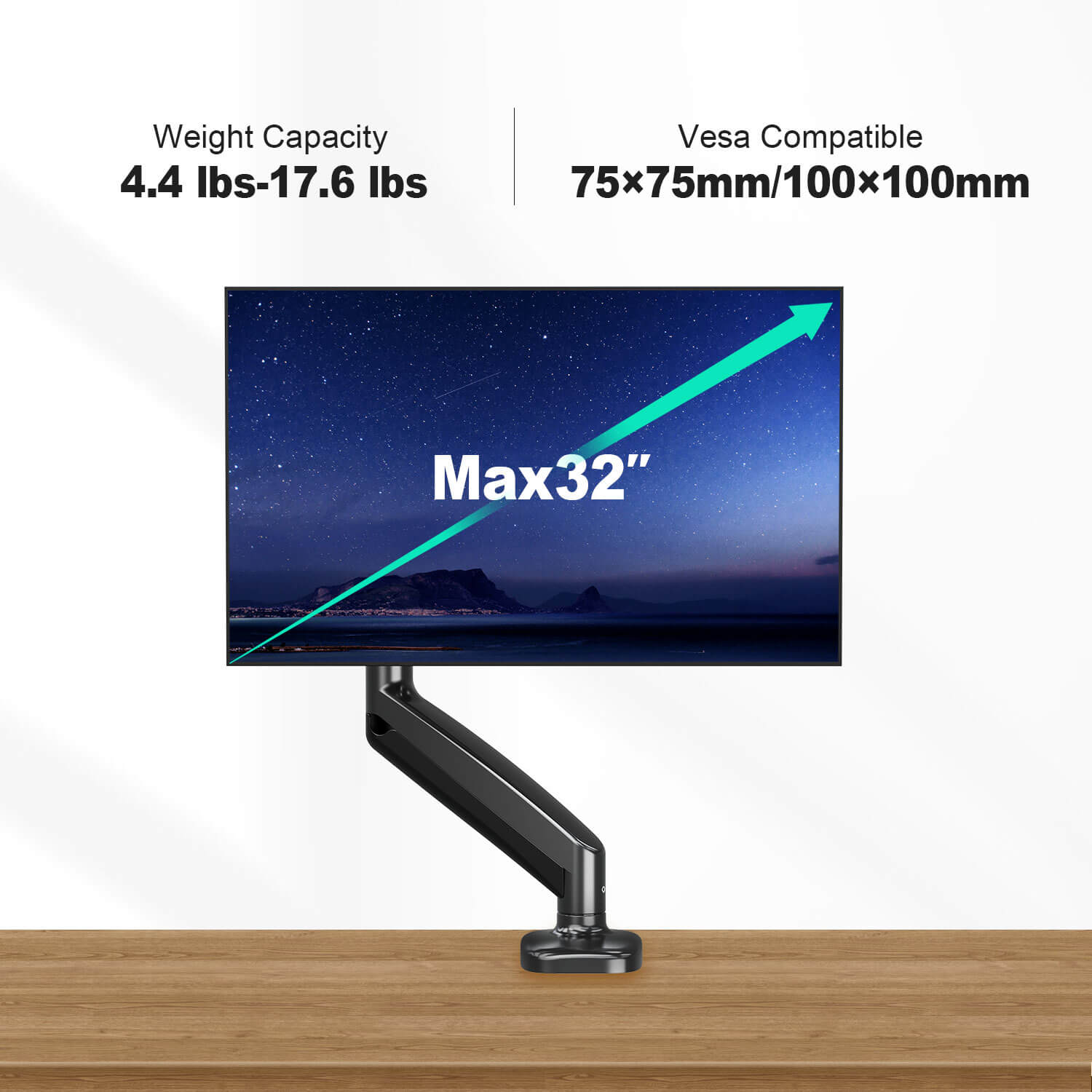 Single Monitor Desk Mount for 13''-32'' Monitors MUA0004
