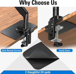 Steel Monitor Mount Reinforcement for Glass, Thin and Other Fragile Tabletop MUA0038