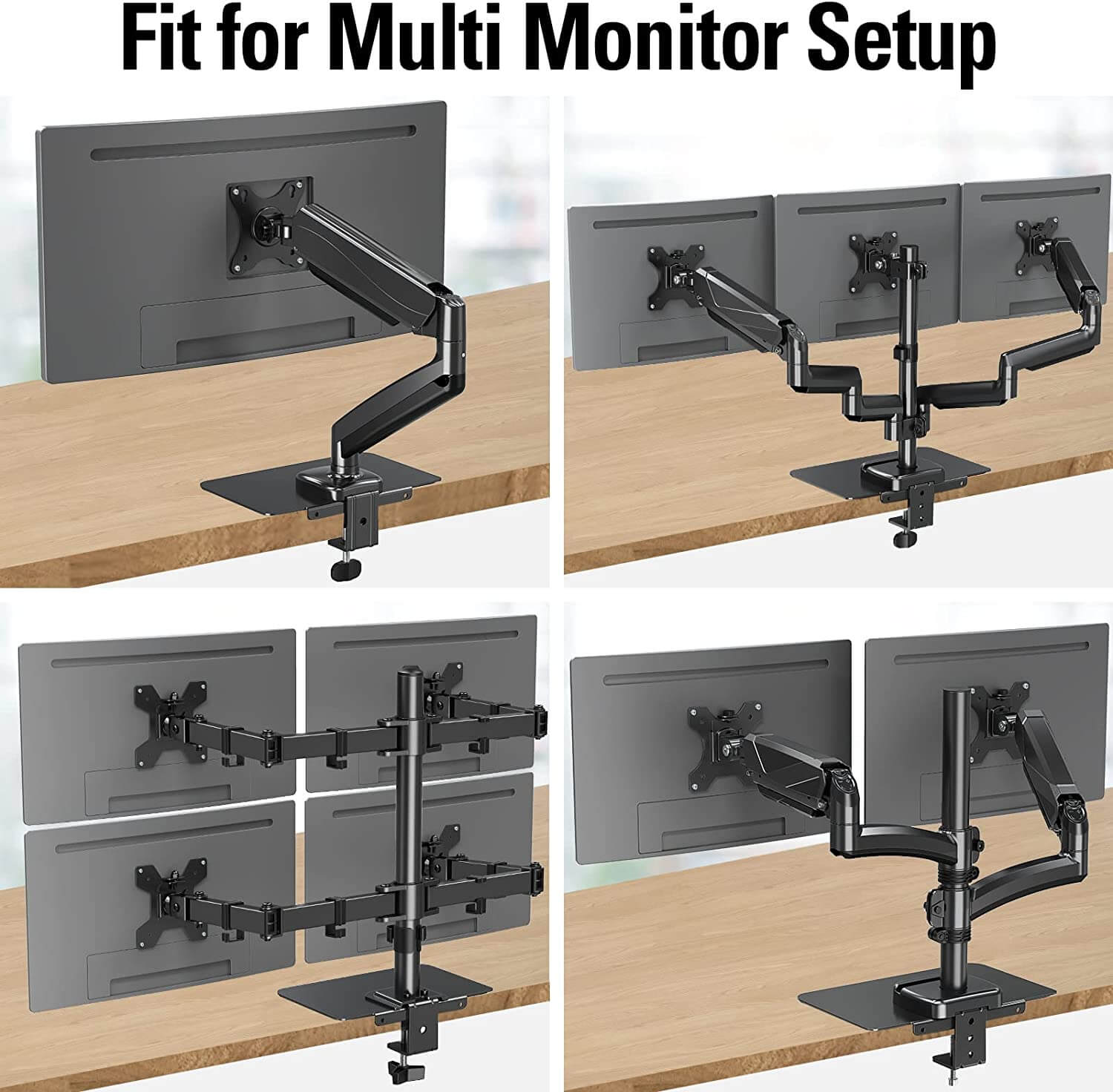 Steel Monitor Mount Reinforcement for Glass, Thin and Other Fragile Tabletop MUA0038