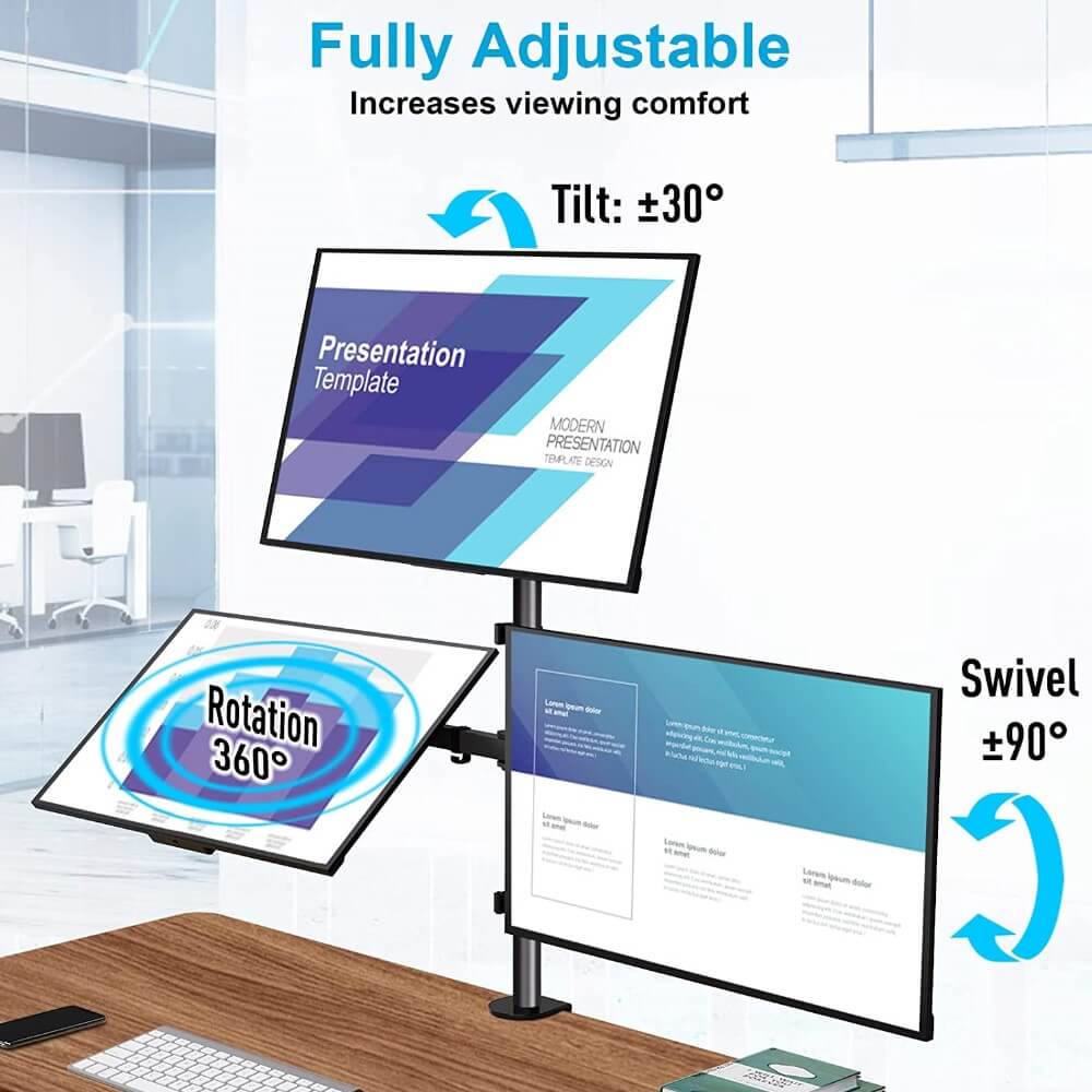 Triple Monitor Desk Mount for 13''-32'' Monitors MUA3005