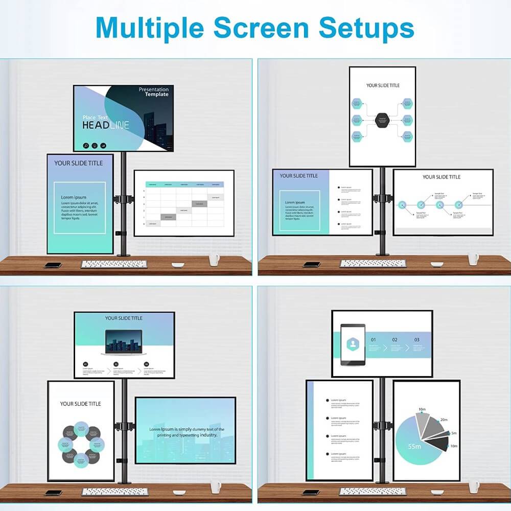 Triple Monitor Desk Mount for 13''-32'' Monitors MUA3005