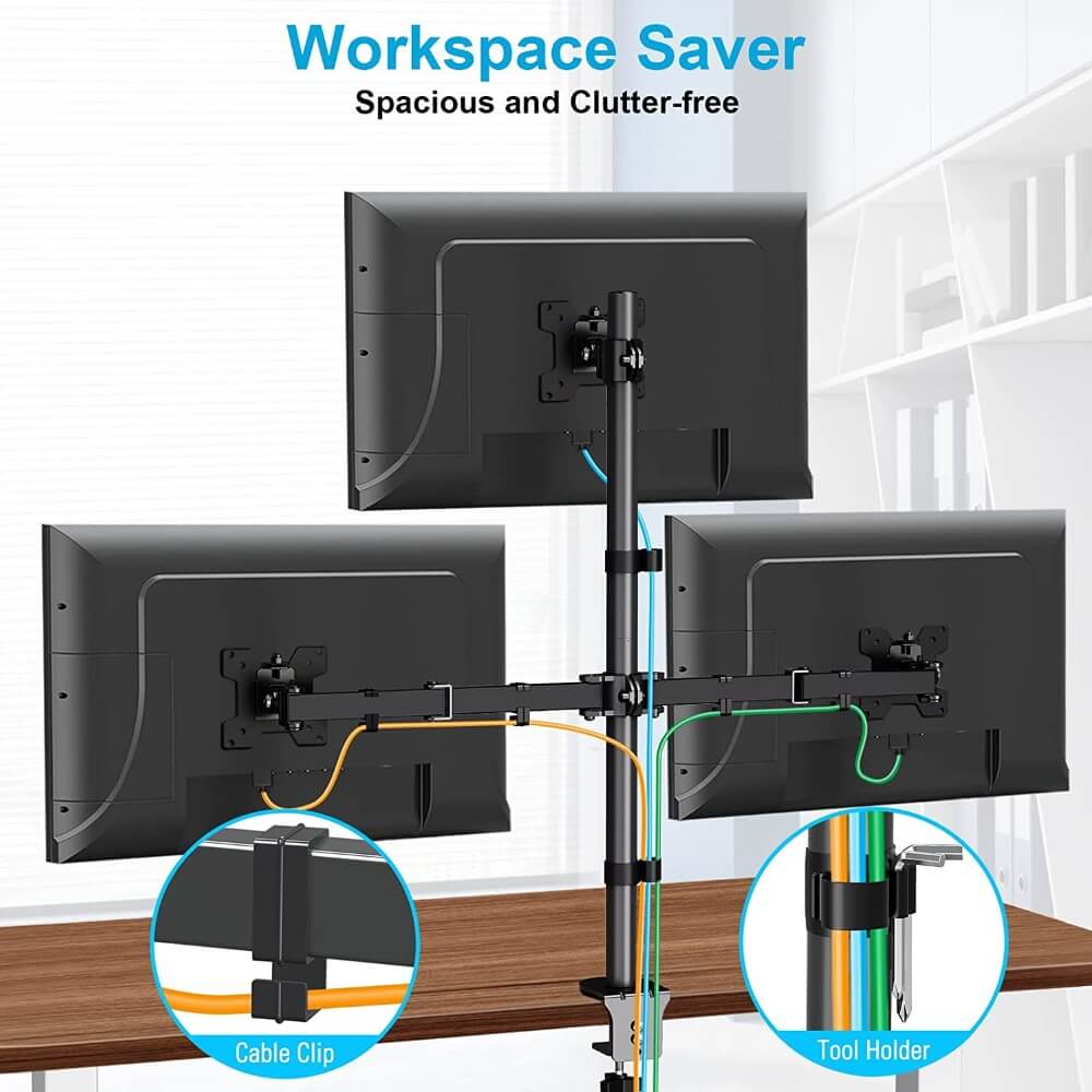 Triple Monitor Desk Mount for 13''-32'' Monitors MUA3005