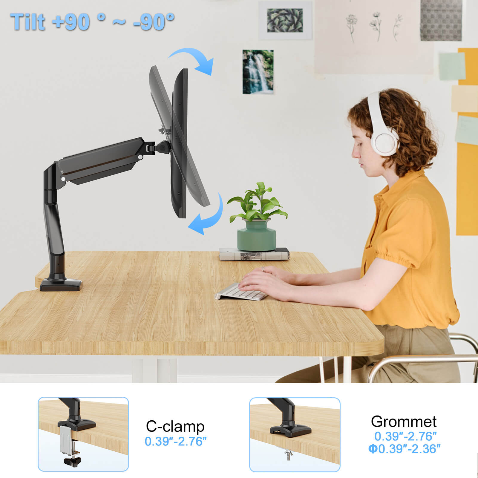 Single Monitor Desk Mount for Max 32'' Monitors MUA8005B