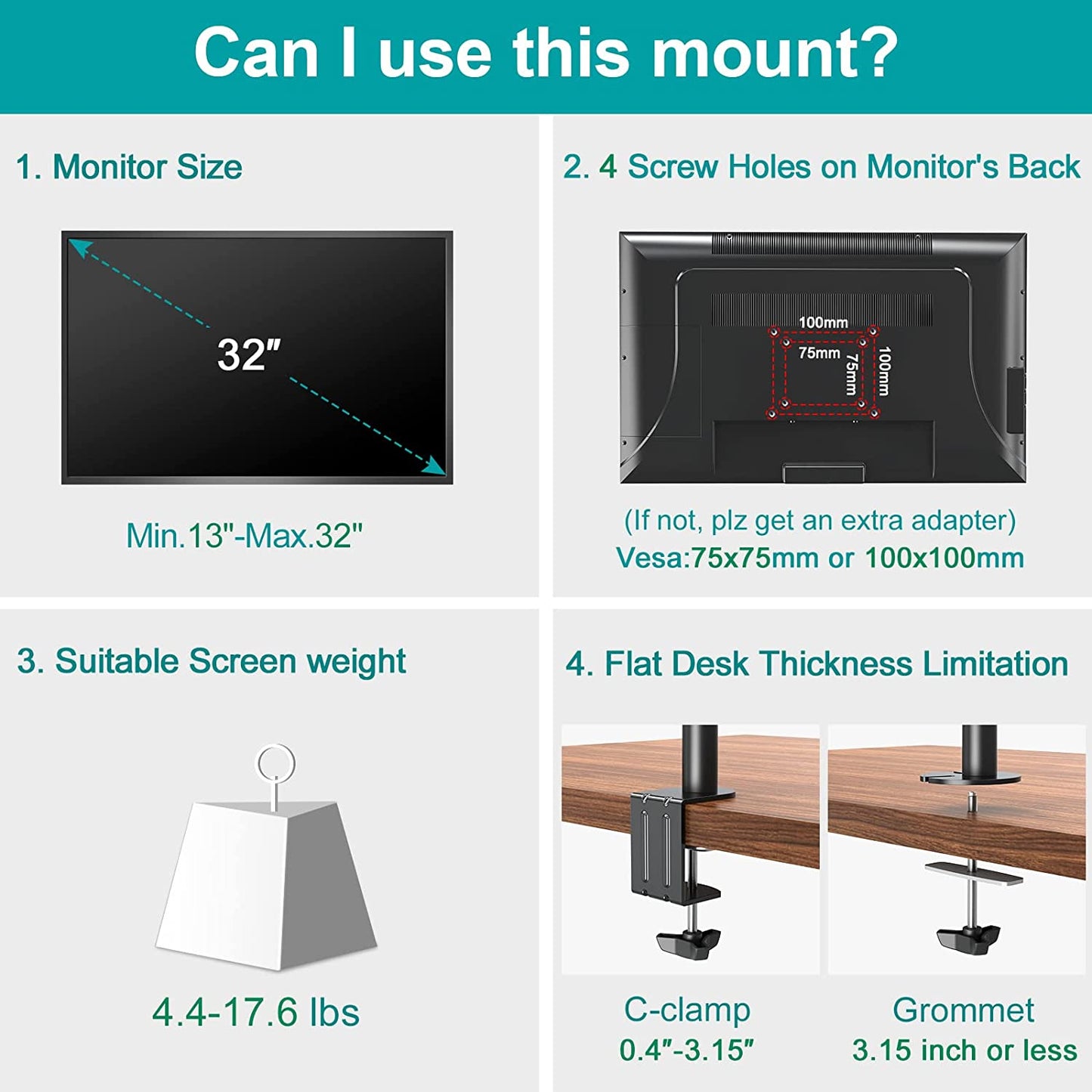 Monitor Mount with Gas Spring Arm