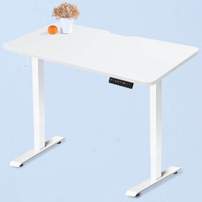 White WOKA 48"x24" Electric Height Adjustable Standing Desk with Dual Motors