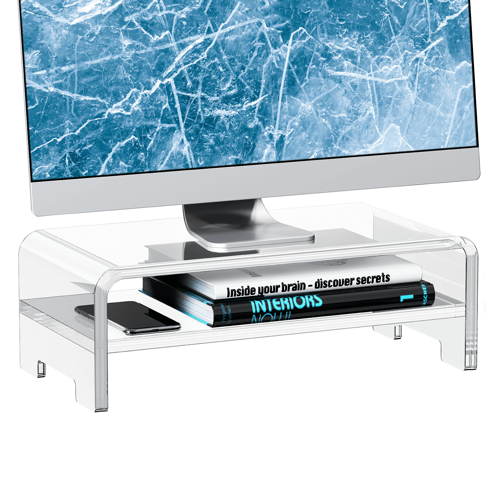 WOKA 2-Tier Clear Acrylic Monitor Stand Riser