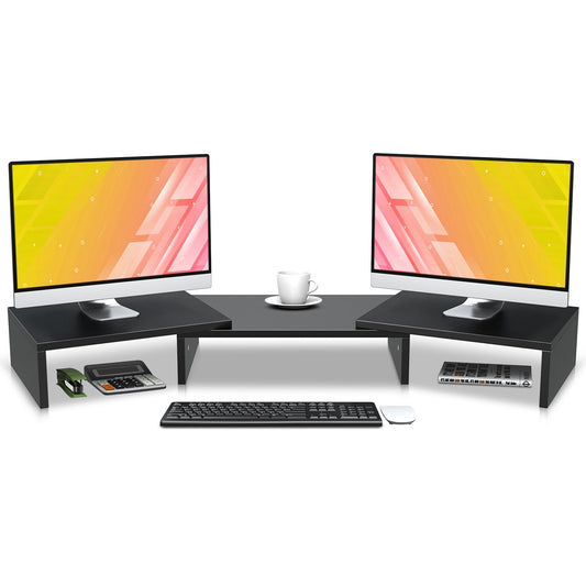 Wooden Dual Monitor Riser