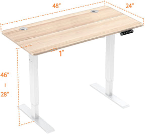 Oak standing desk fits various home decor