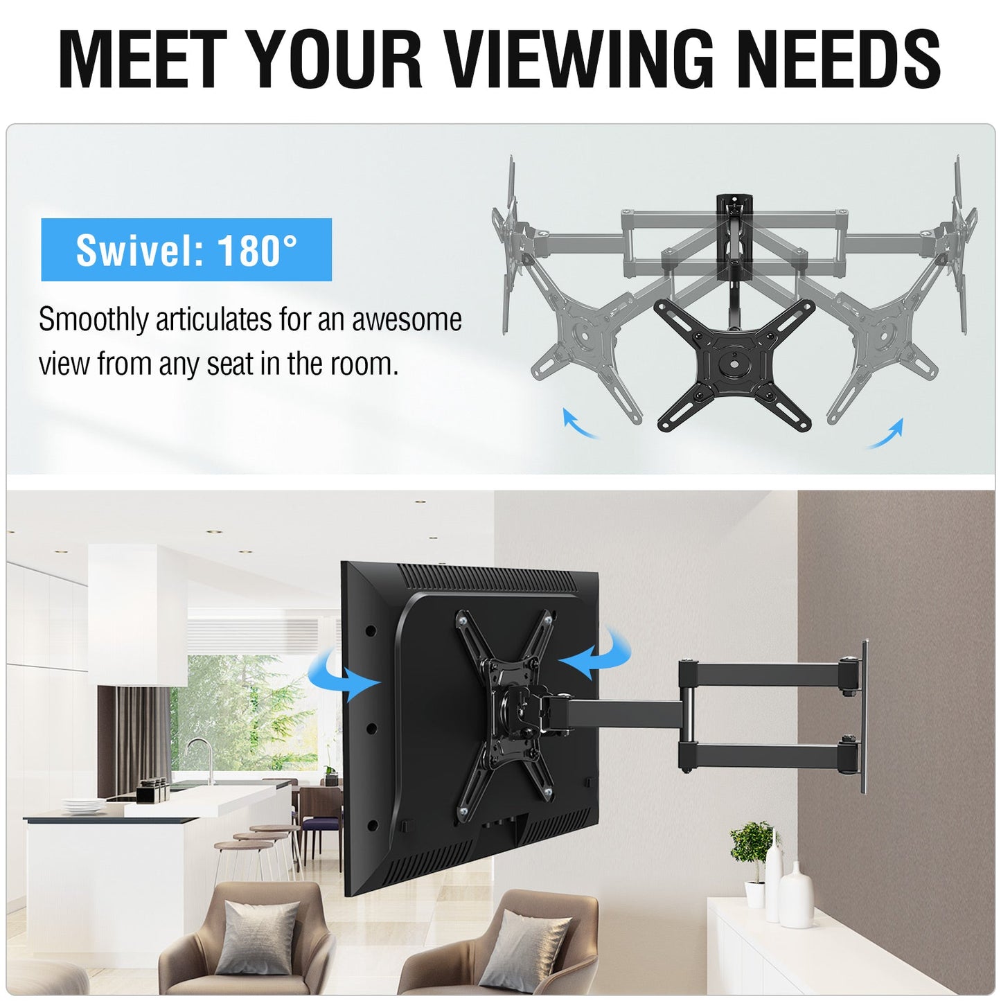 Full Motion TV Wall Mount for 14''-42" TVs MUT0030