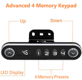 Oak stand up desk with 4 memory presets