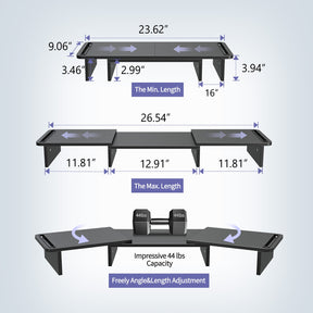 Dual Monitor Riser with 3 Shelf