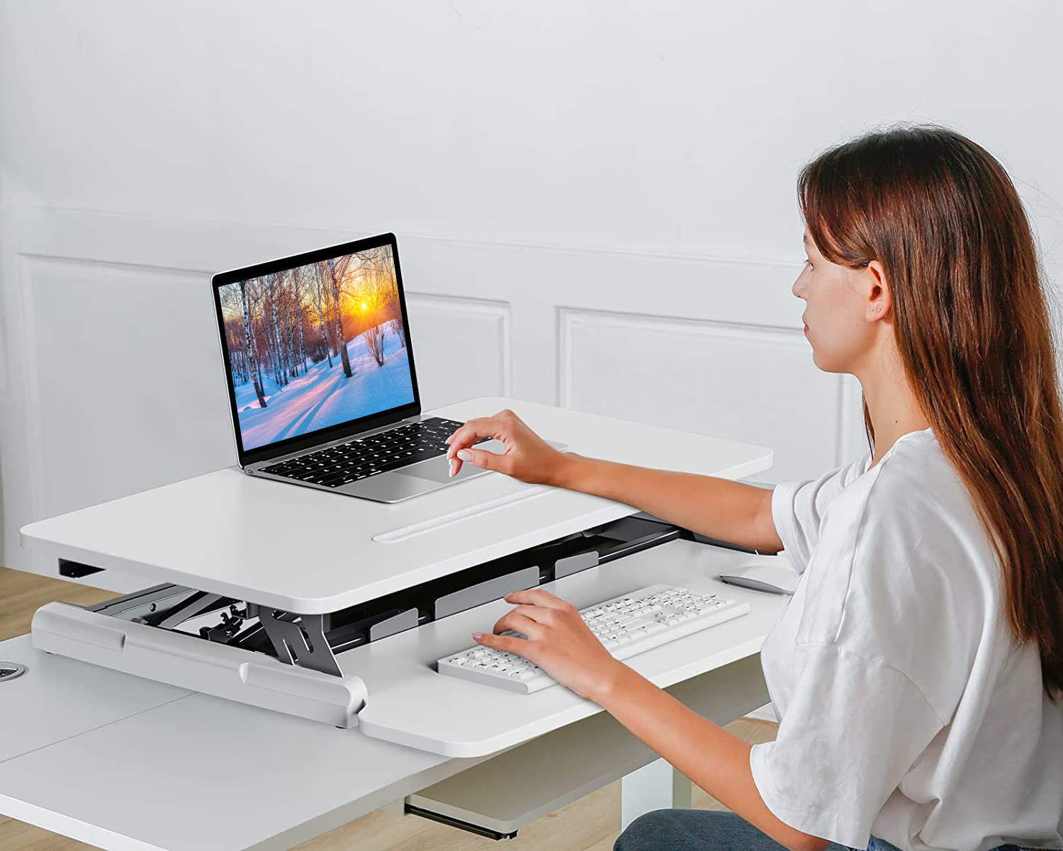 desk riser for WFH White